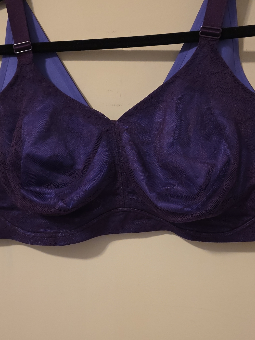 Serenada Wire Free Full Coverage Lace Bra Wide Strap - Picture 2 of 9